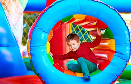 Bouncy castles providing safe and fun inflatable play areas for children