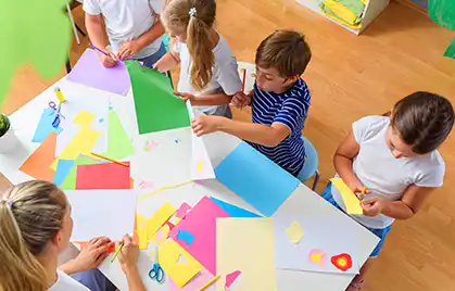 Interactive arts and crafts activities for children to express their creativity