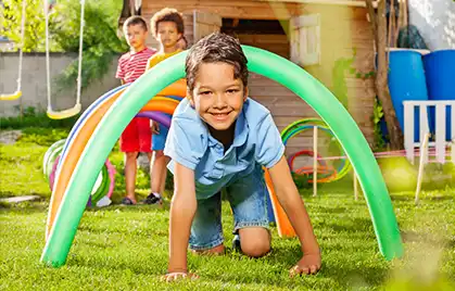 Obstacle courses with active challenges for fun and exploration